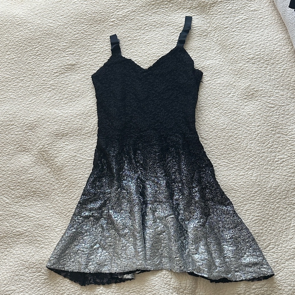 Free People Black and Silver ombré Mini Dress